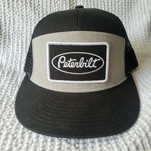 NWOT Peterbilt Trucker Hat Embroidered Snapback Adjustable Mesh Black Gray